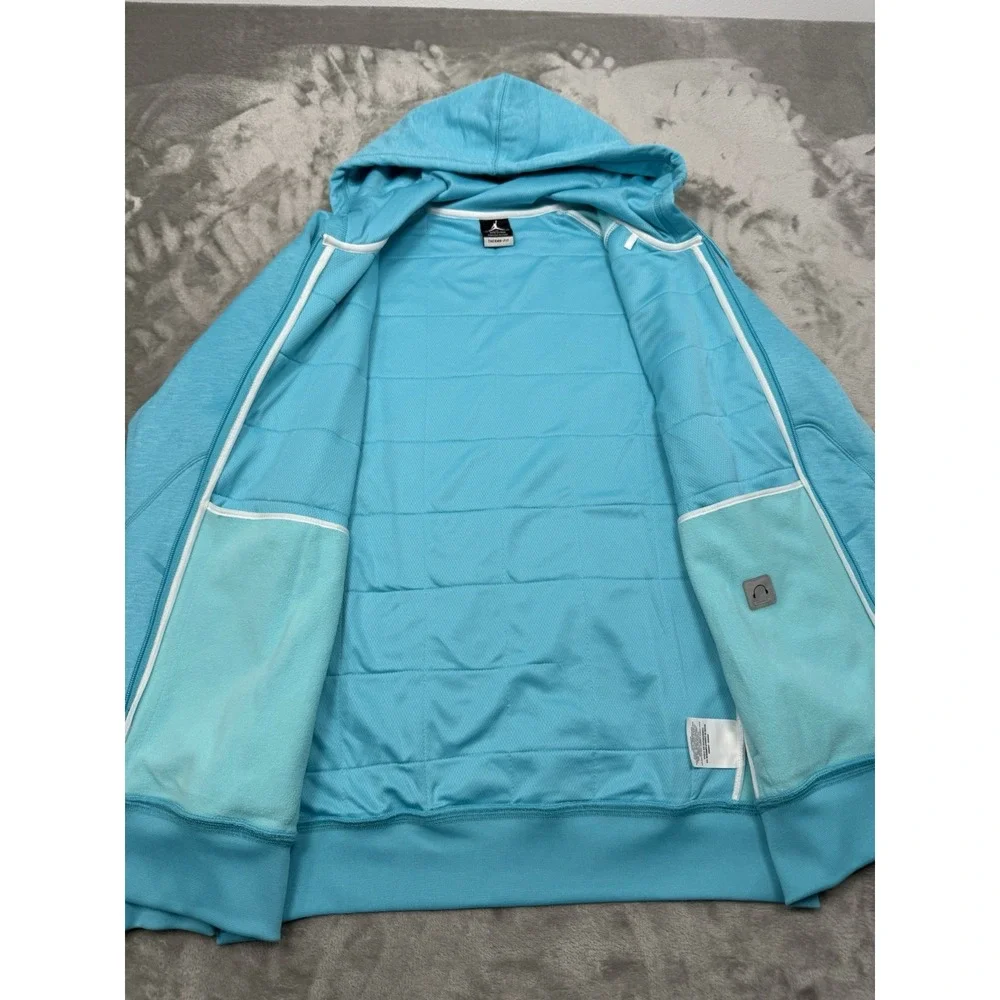 Nike Air Jordan Hoodie Jacket Mens Medium Cyan Blue Sweatshirt Basketball NBA